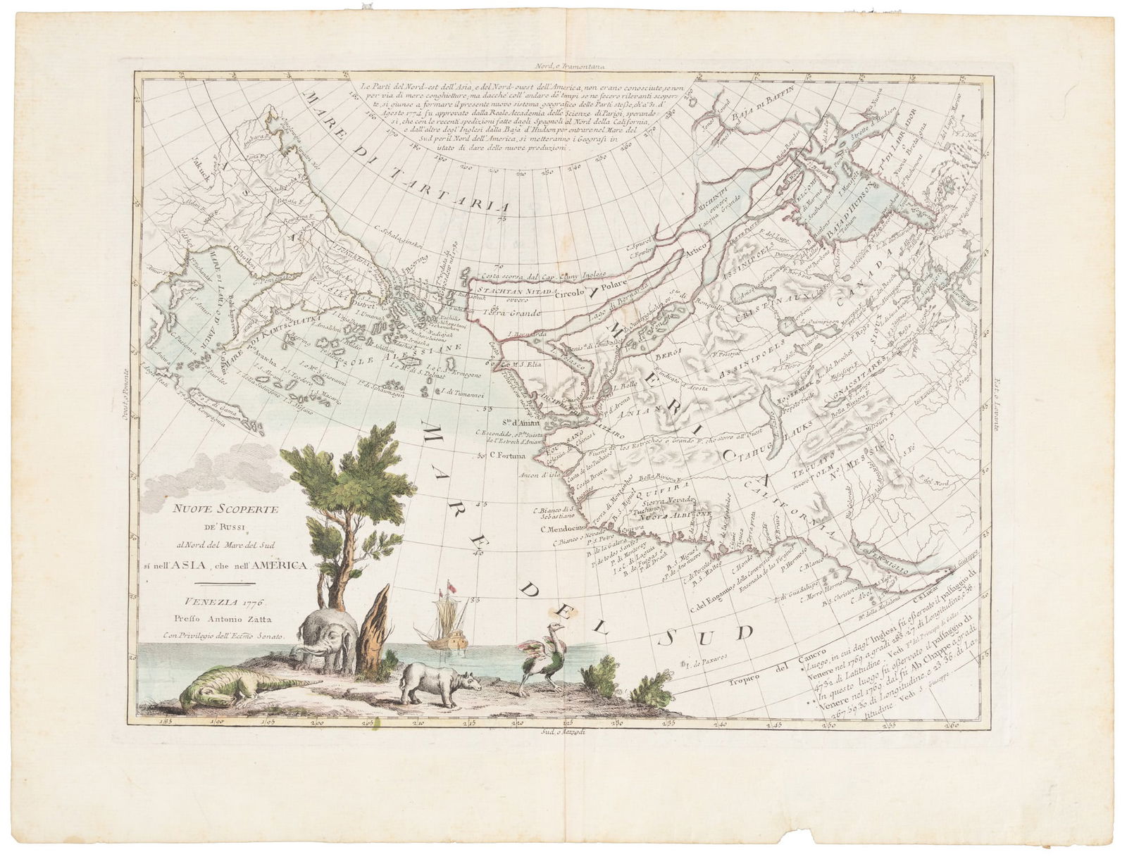 Zatta map of Alaska region 1776 (1 of 4)