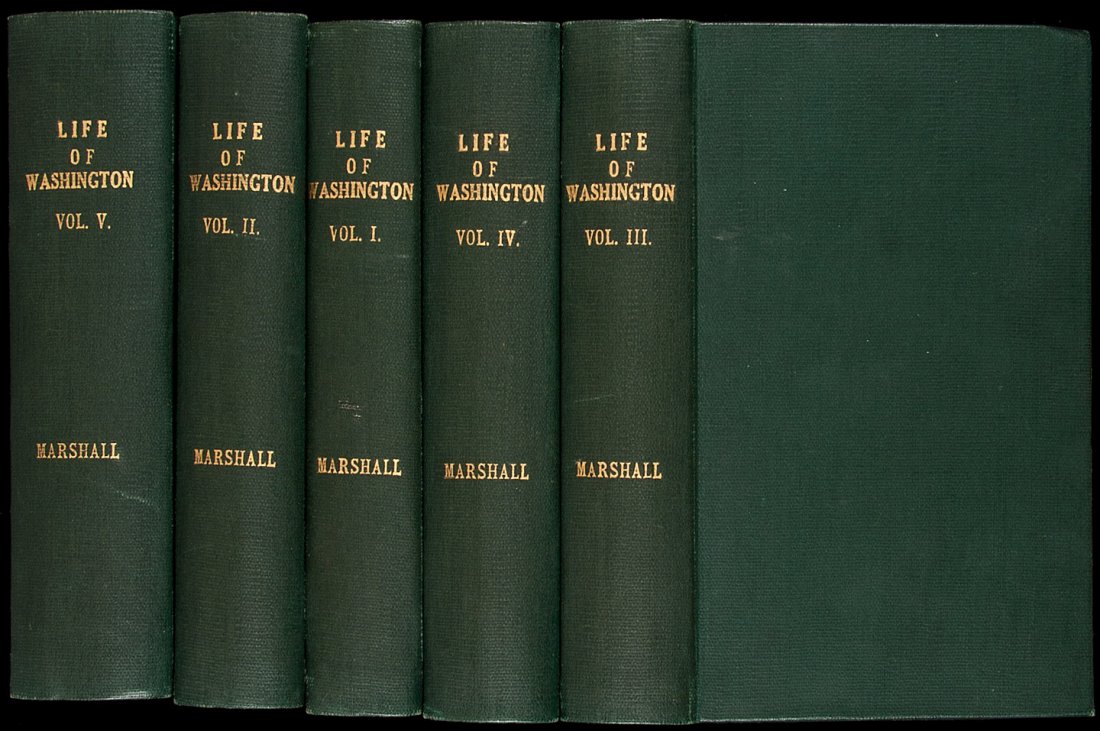Life of George Washington 5 vols no atlas 1804-07: Title: Life of George Washington, Commander in Chief of the American Forces...and First President of the United States Author: Marshall, John Description: 5 volumes. Engraved portrait frontispiece in 