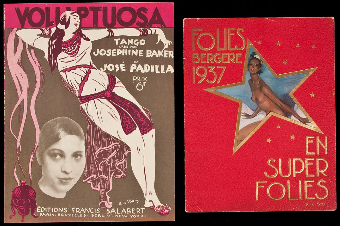 Josephine Baker, sheet music & program: Title: Josephine Baker's rise to international stardom - performance program and sheet music Author: ** Description: Includes: Padilla, Jose. Voluptuosa / Tango [created for Josephine Baker]. Sheet Mu