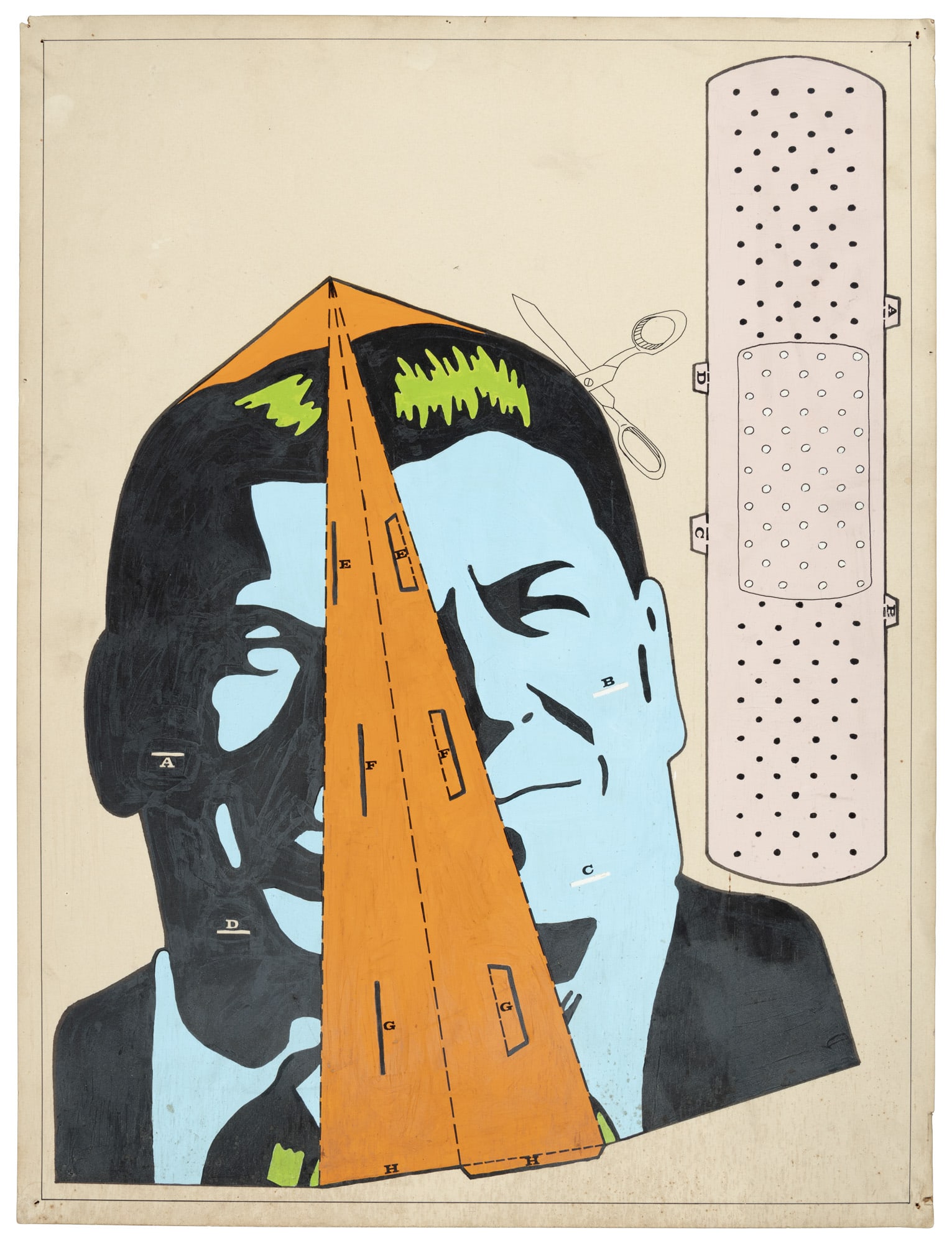 Original Reagan/Band-Aid poster art: Heading: (Original Poster Art) Author: Title: [Ronald Reagan and Band-Aid] - original poster art Place Published: [Berkeley?] Publisher: Date Published: [c.1980?] Description: Orig