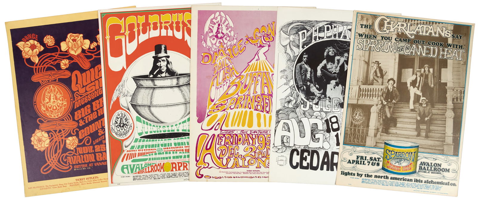 5 San Francisco rock posters 1966-67 (1 of 6)