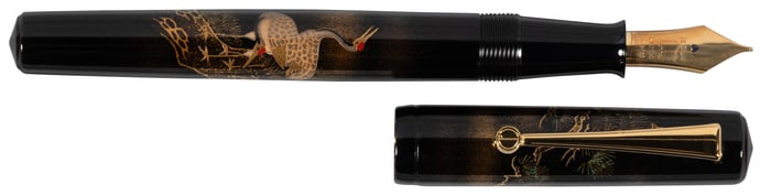 DUNHILL-NAMIKI: Crane and Pine Tree Ltd Ed Maki-e Fountain Pen
