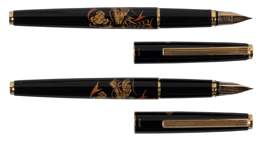 PILOT: Lot of 2 Dragon Maki-e Fountain Pens