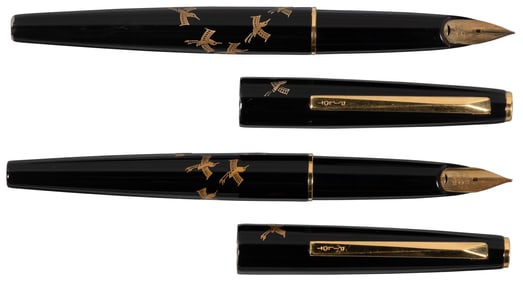 PILOT: Lot of 2 Birds In Flight Maki-e Fountain Pens