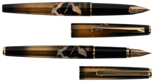 PILOT: Cranes In Flight * Lot of 2 Maki-e Fountain Pens