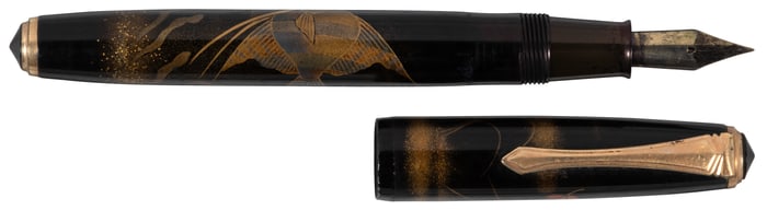 PILOT-NAMIKI Angel Fish Maki-e Fountain Pen, Signed, c.1950