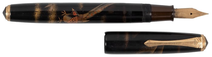 PILOT: Japanese Pheasant Vintage Maki-e Fountain Pen by Kyoshu, c.1950s