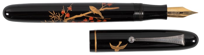 PLATINUM: Japanese Nightingales & Plum Blossoms Vintage Maki-e Fountain Pen