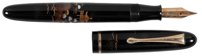 PLATINUM: Mountain Pavilion Maki-e &  Raden Vintage Fountain Pen