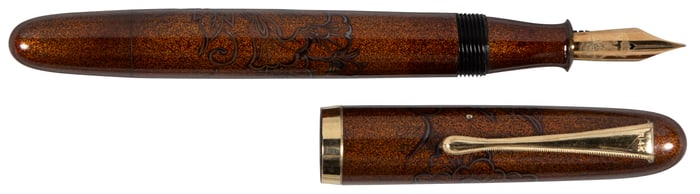YOTSUBISHI: Full Togidashi Maki-e Fountain Pen, Floral Motif, c.1930s
