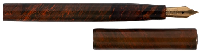 PARKER: #25 Lucky Curve Oversized Mottled Hard Rubber Fountain Pen, c.1914