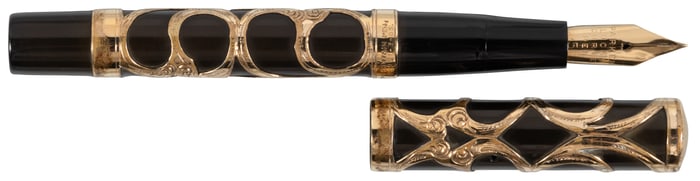PARKER: No. 41 Gold-Plated Filigree Eyedropper, Large Size, c.1906