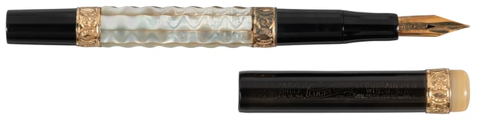 PARKER: No. 45 Eyedropper, Mother-of-Pearl Panels & Crown, c.1906