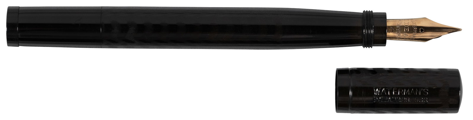 WATERMAN: #14 V.S. Chased Ebonite Fountain Pen, Original Box, c.1912: Heading: Author: Waterman Title: WATERMAN: #14 V.S. Chased Black Hard Rubber Eyedropper-Filler Fountain Pen, with Original Box Place Published: USA Publisher: Date Published: c.1912 De