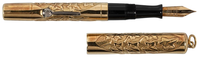 WATERMAN: #52 1/2 V Fountain Pen, 18K Rolled Gold Overlay, Ring-Top, Accountants' Nib