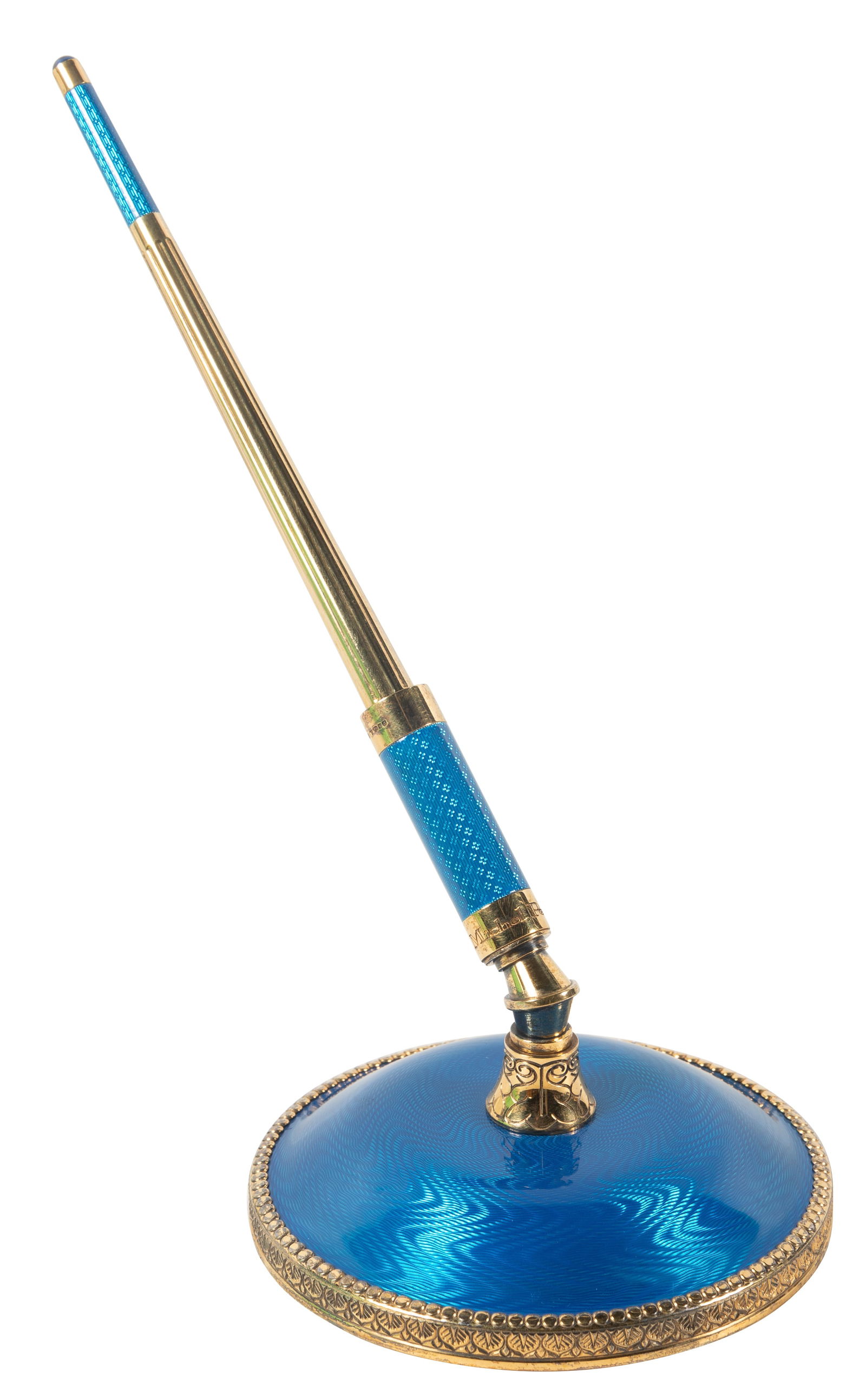 MICHEL PERCHIN Blue Enamel Ltd Ed Ballpoint Desk Set (1 of 2)