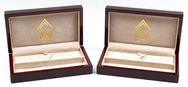 Pen Boxes, Dark Brown Wood, Lot of 25