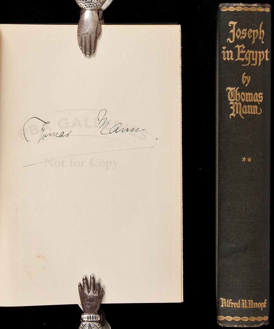 Thomas Mann Joseph in Egypt signed: Title: Joseph in Egypt Author: Mann, Thomas Description: 2 volumes. Translated from the original German for the first time in English by H. T. Lowe-Porter. Original black cloth, spines lettered in gil
