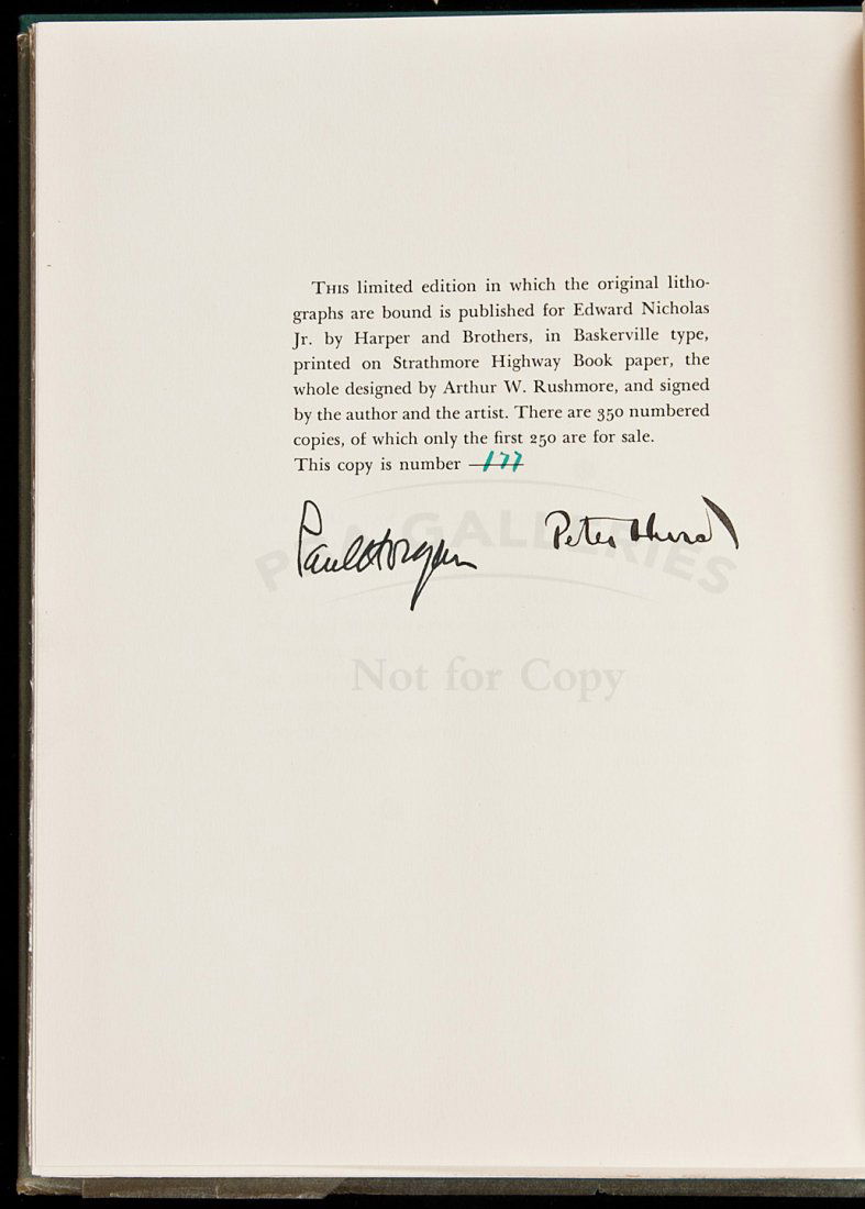 Paul Horgan The Return of the Weed Signed Ltd: Title: The Return of the Weed Author: Horgan, Paul Description: Illustrated with original lithographs by Peter Hurd, including tipped-in frontispiece. (4to) green cloth, paper spine label, glassine ja