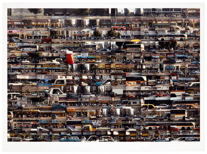 Signed by Robbert Flick: Heading:  Author: Flick, Robbert Title: Along Broadway Looking East (Between 2nd & 8th) Place Published:  Publisher: Date Published: 1999 Description: FUJI Crystal Archive print. Sh