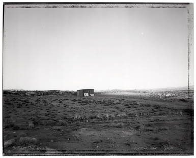 Signed by Mark Klett: Heading:  Author: Klett, Mark Title: The Big Sky Store, north of Mead, Utah Place Published:  Publisher: Date Published: 1982 Description: Gelatin silver print tipped into mat. 40.8