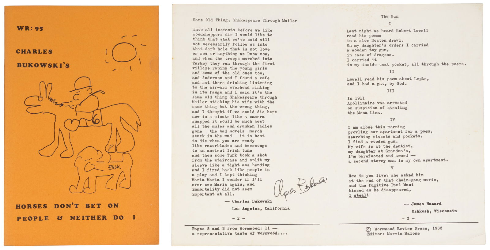Two signed Bukowski pieces from Wormwood (1 of 6)