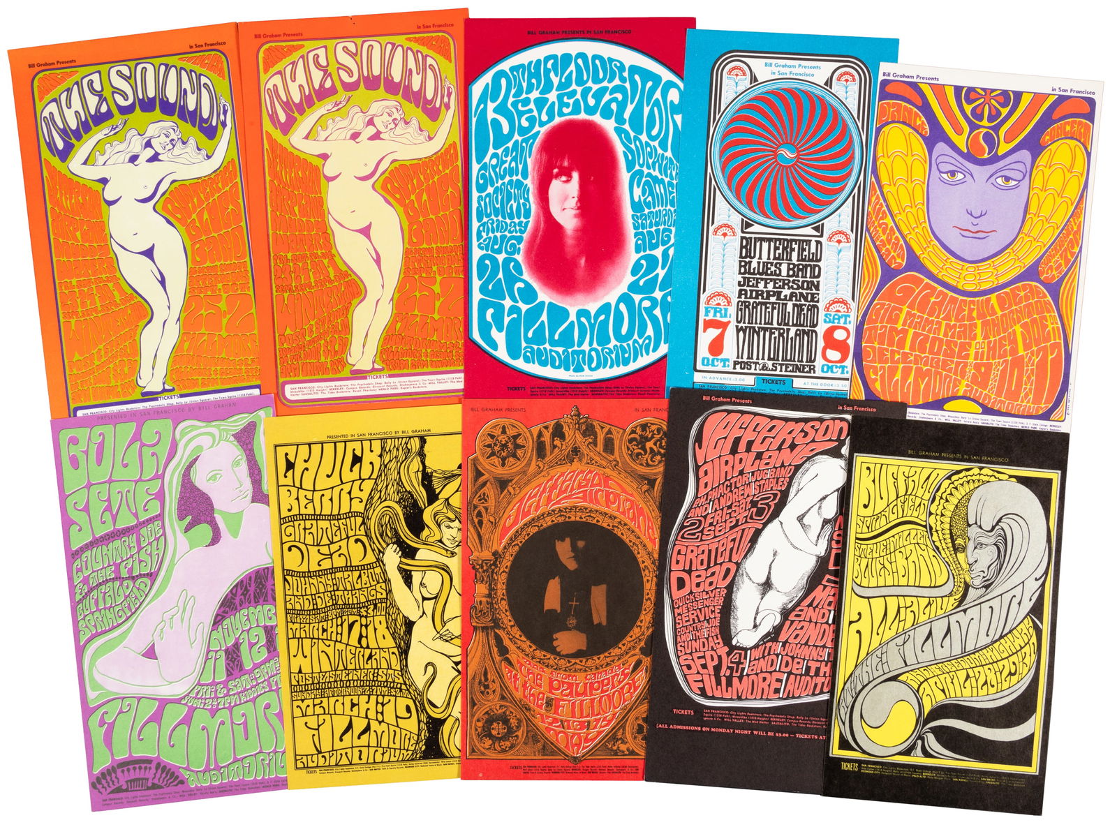 Twenty-five Bill Graham Presents postcards (1 of 3)