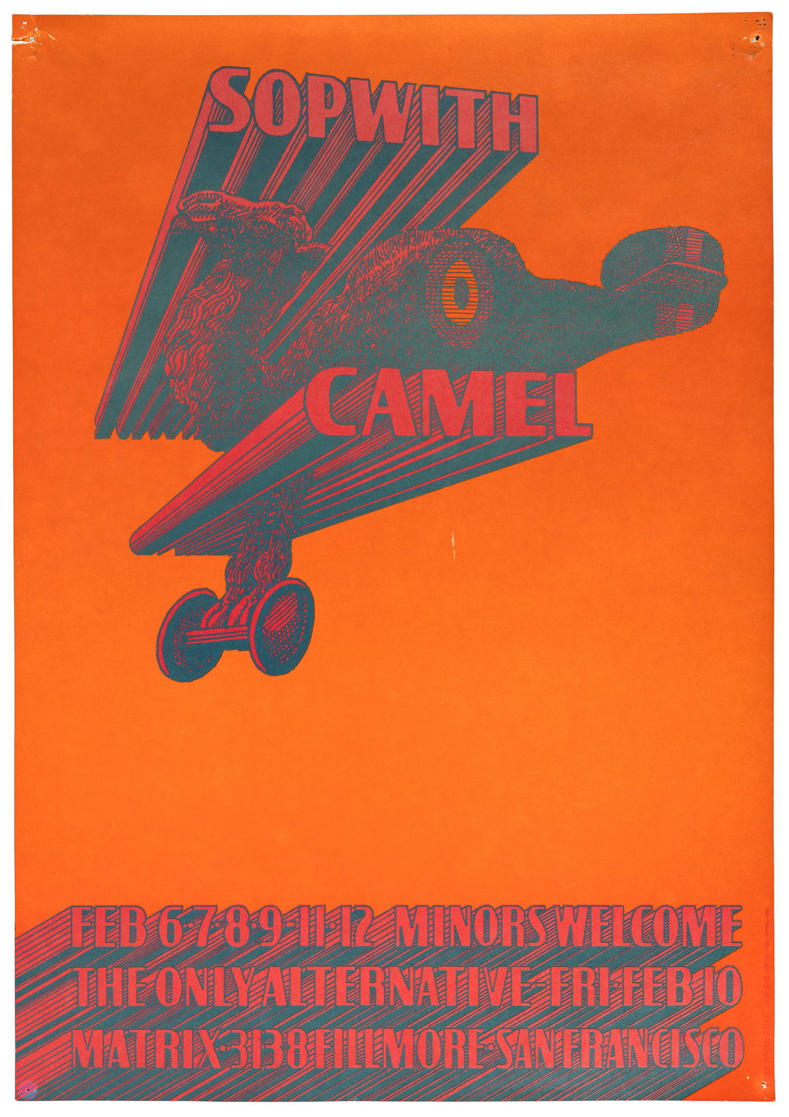 Victor Moscoso Neon Rose No. 5: Heading: Author: Moscoso, Victor Title: Sopwith Camel - Neon Rose No. 5 Place Published: San Francisco Publisher:Neon Rose Date Published: 1967 Description: Offset printed poster o