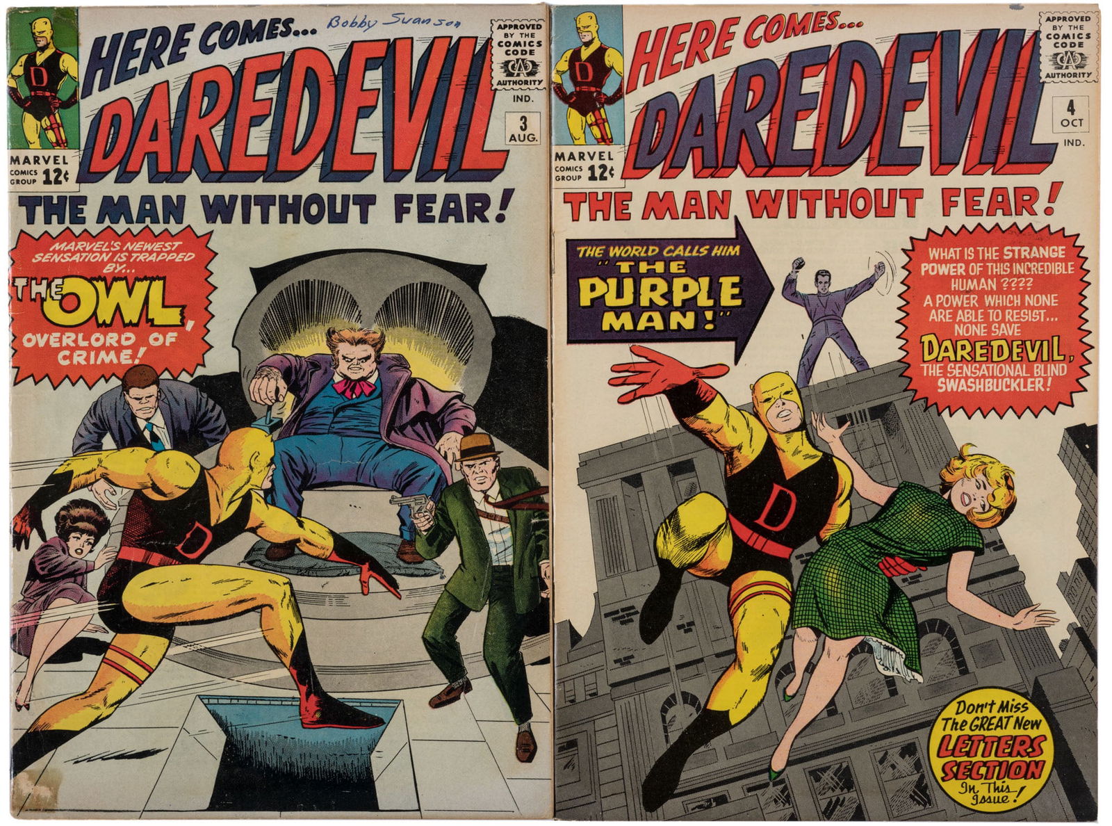 DAREDEVIL #s 3 & 4 * 1st App: Purple Man & Owl (1 of 1)