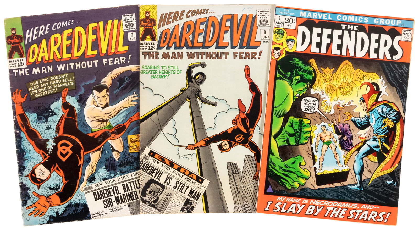 DAREDEVIL #s 7 & 8 and DEFENDERS #1 * Lot of 3 Comics (1 of 1)
