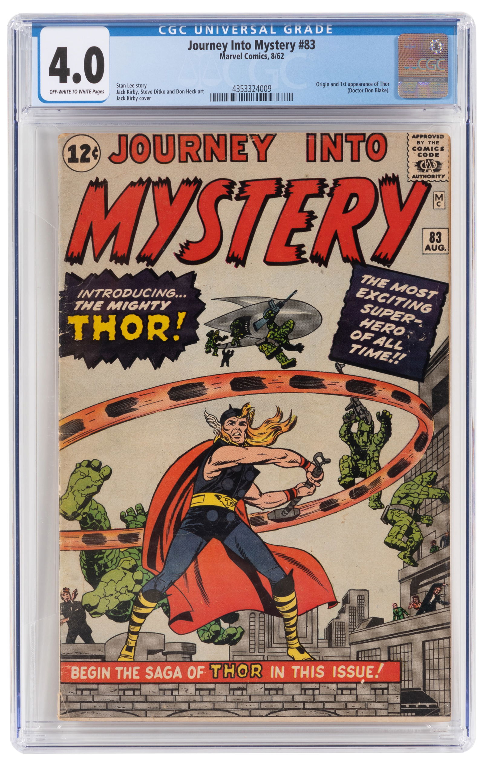 JOURNEY INTO MYSTERY #83 * CGC 4.0 * 1st THOR (1 of 2)
