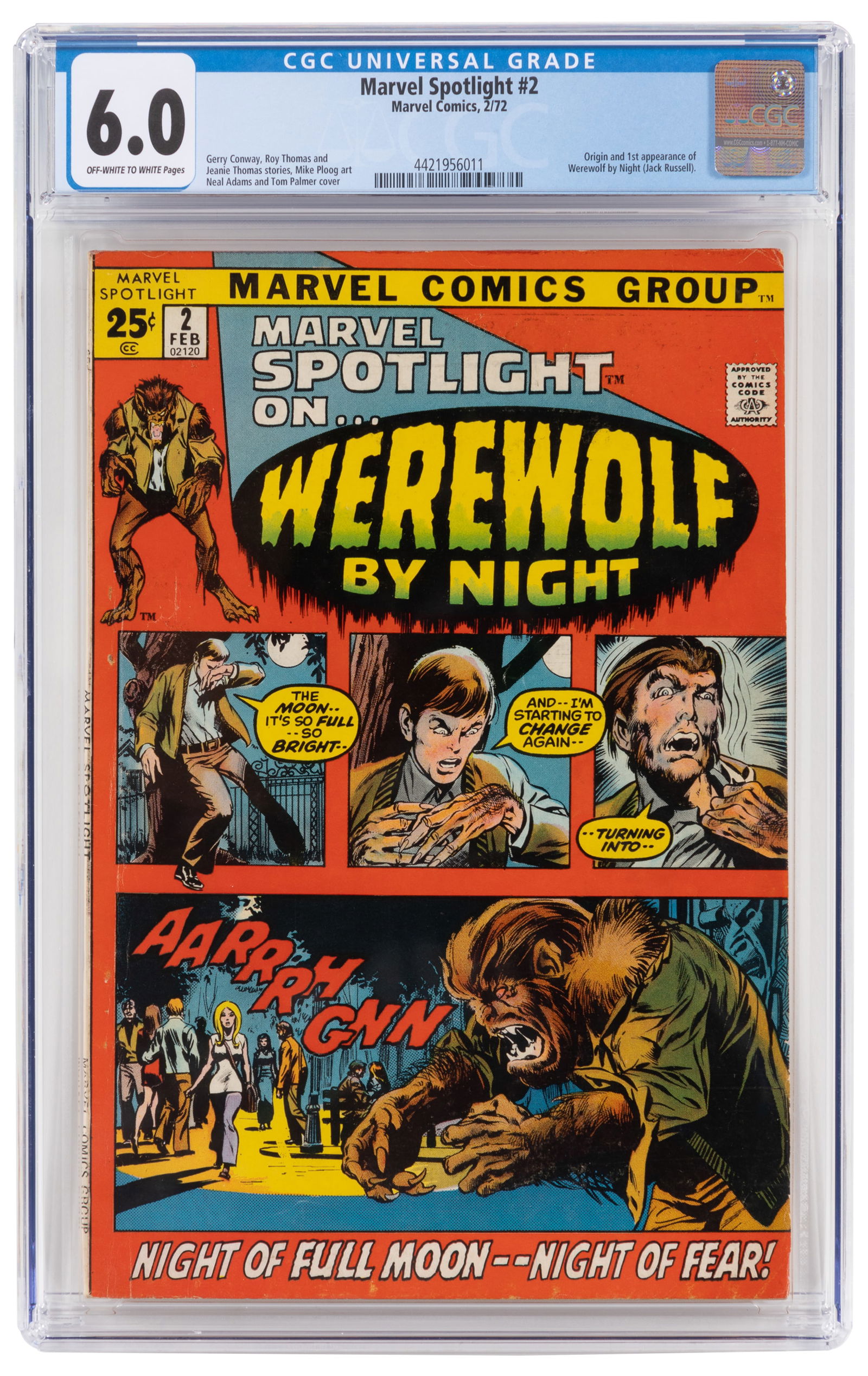 MARVEL SPOTLIGHT #2 * CGC 6.0 * 1st App: WEREWOLF BY NIGHT (1 of 2)