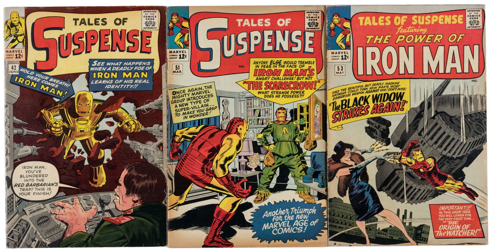 TALES OF SUSPENSE #s 42, 51, 53 * Lot of 3 Comics * 2nd Black Widow (1 of 1)