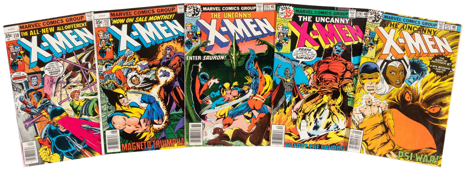X-MEN #s 110, 112, 115-117, 118 (2 copies), 119-121 * Lot of 10 Comics (1 of 2)