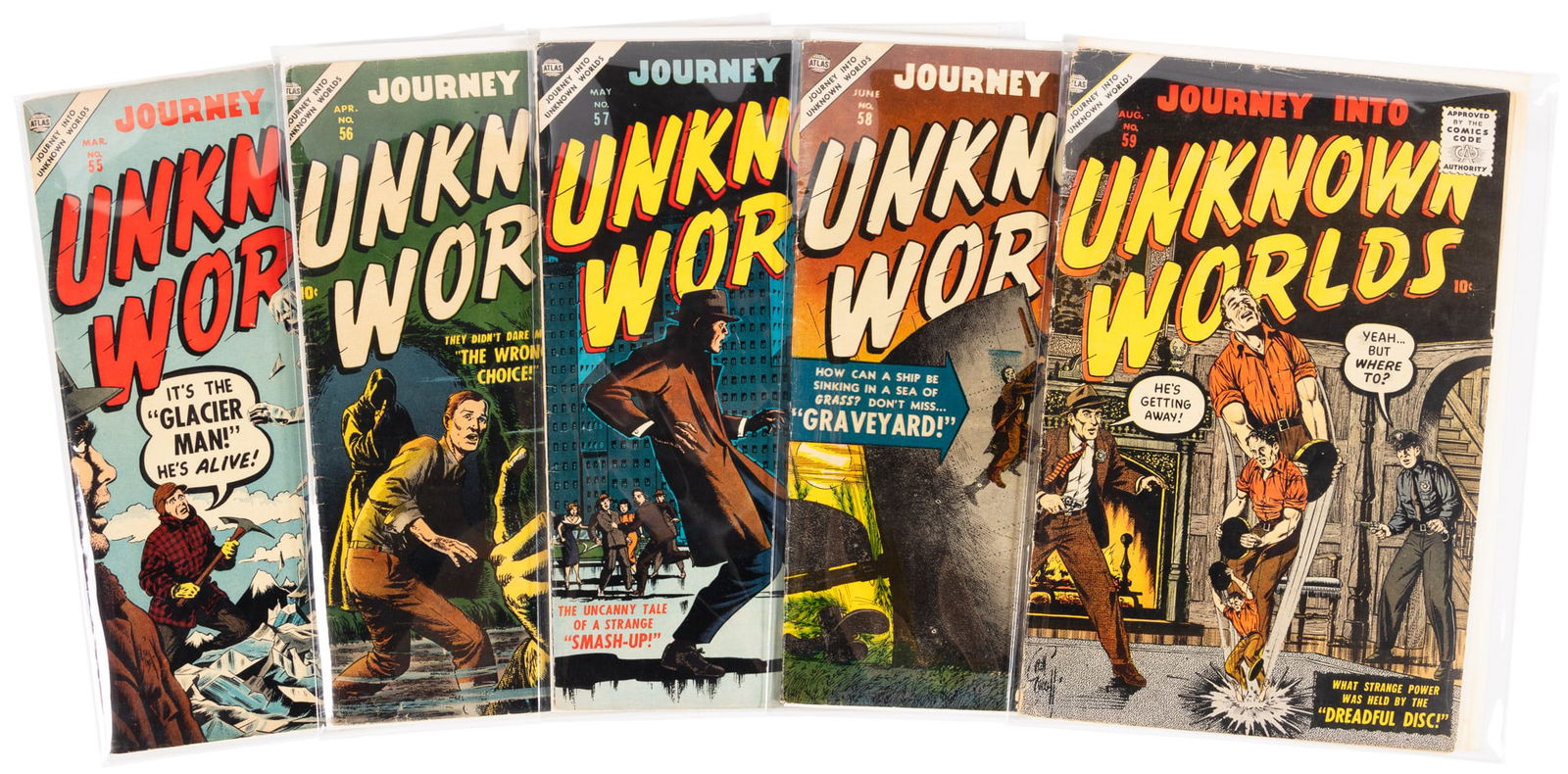 JOURNEY INTO UNKNOWN WORLDS #s 55-59 * Lot of 5 Comics * Crandall * Torres (1 of 1)