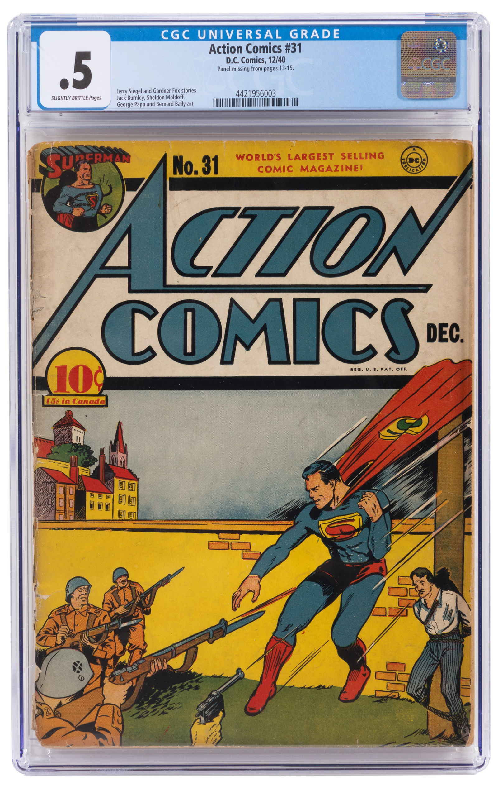ACTION COMICS #31 * CGC 0.5 (1 of 2)