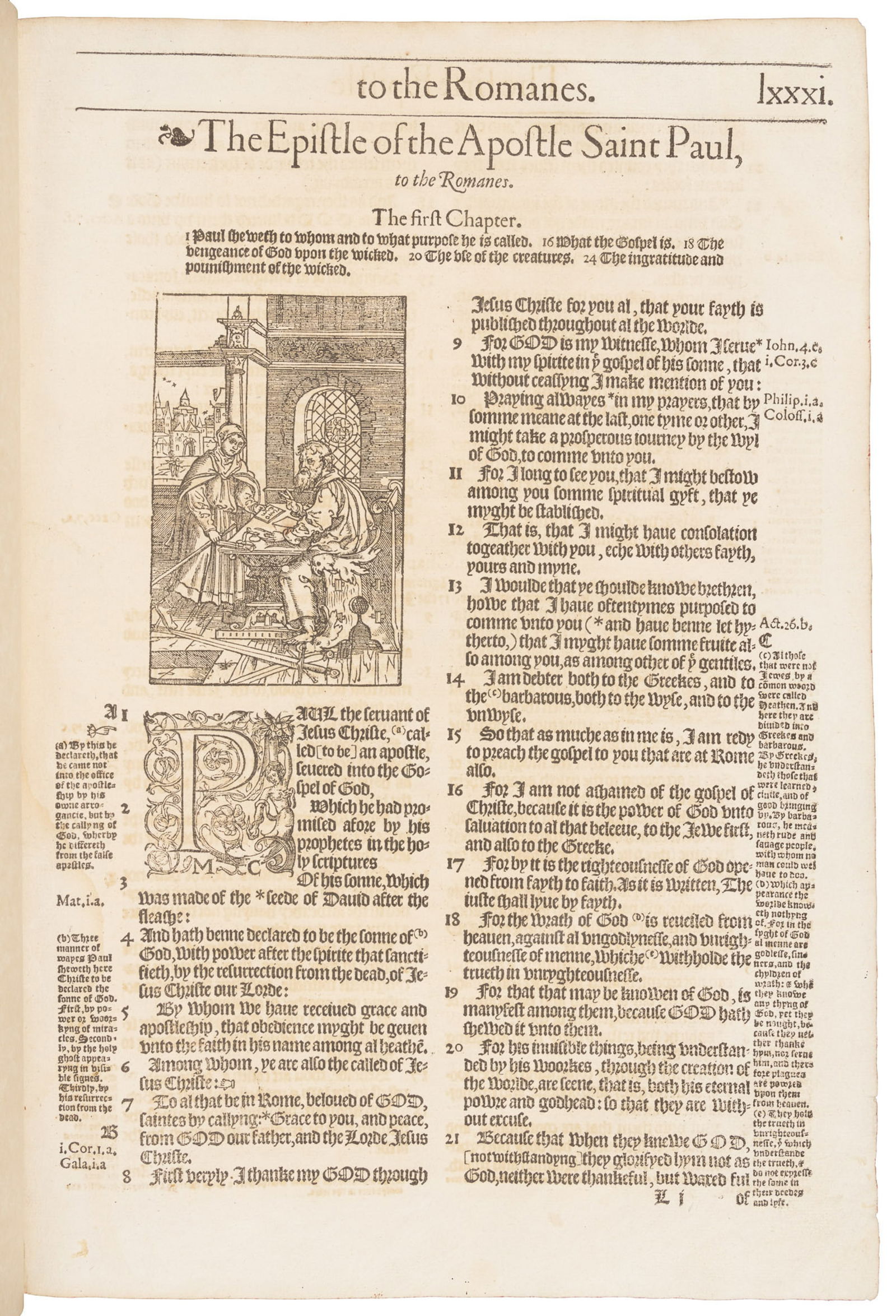 Romans & Corinthians from 1572 Bishop's Bible (1 of 3)