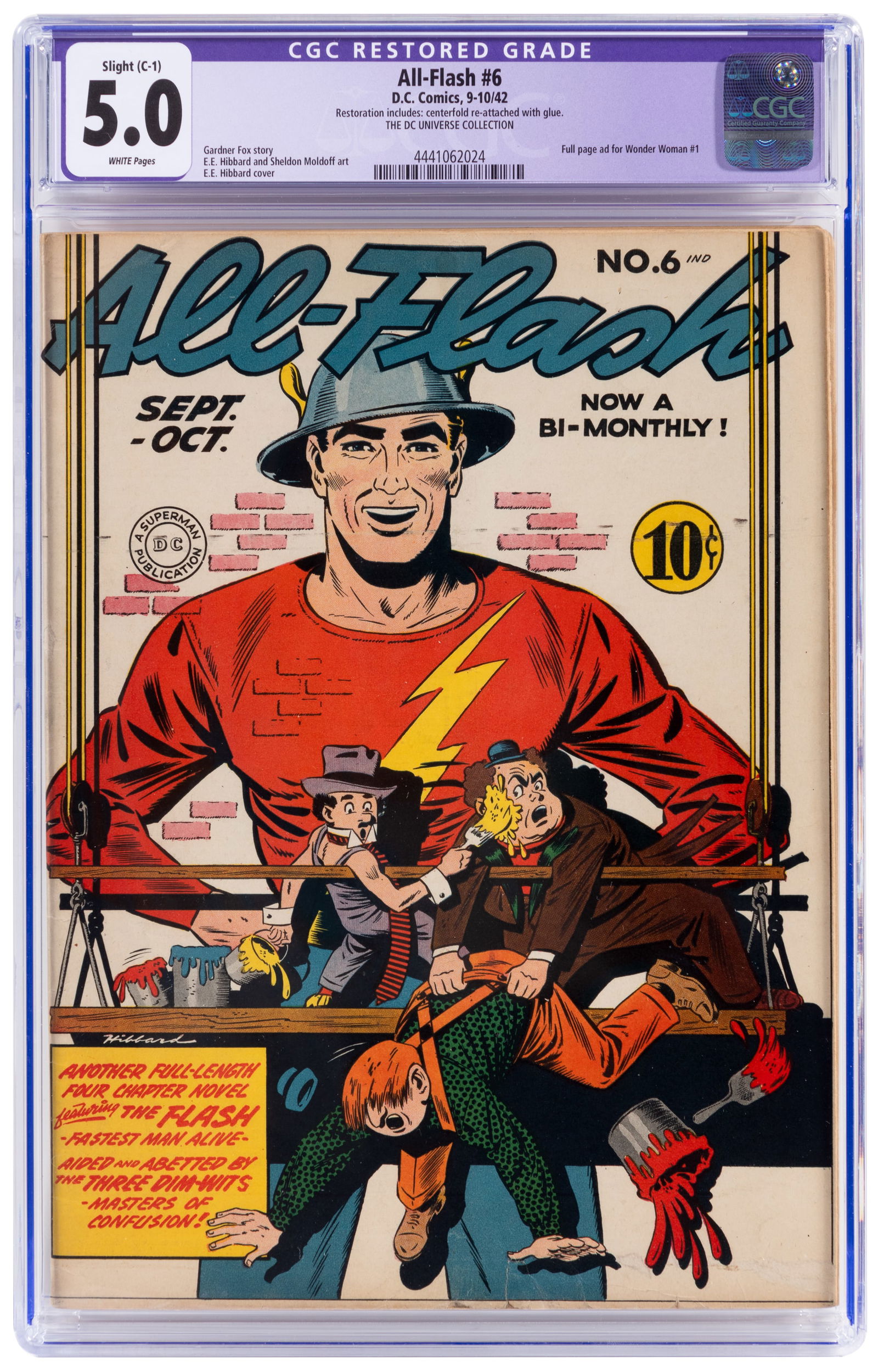 ALL-FLASH #6 * CGC 5.0 Resto * White Pages * Wonder Woman #1 Ad (1 of 2)