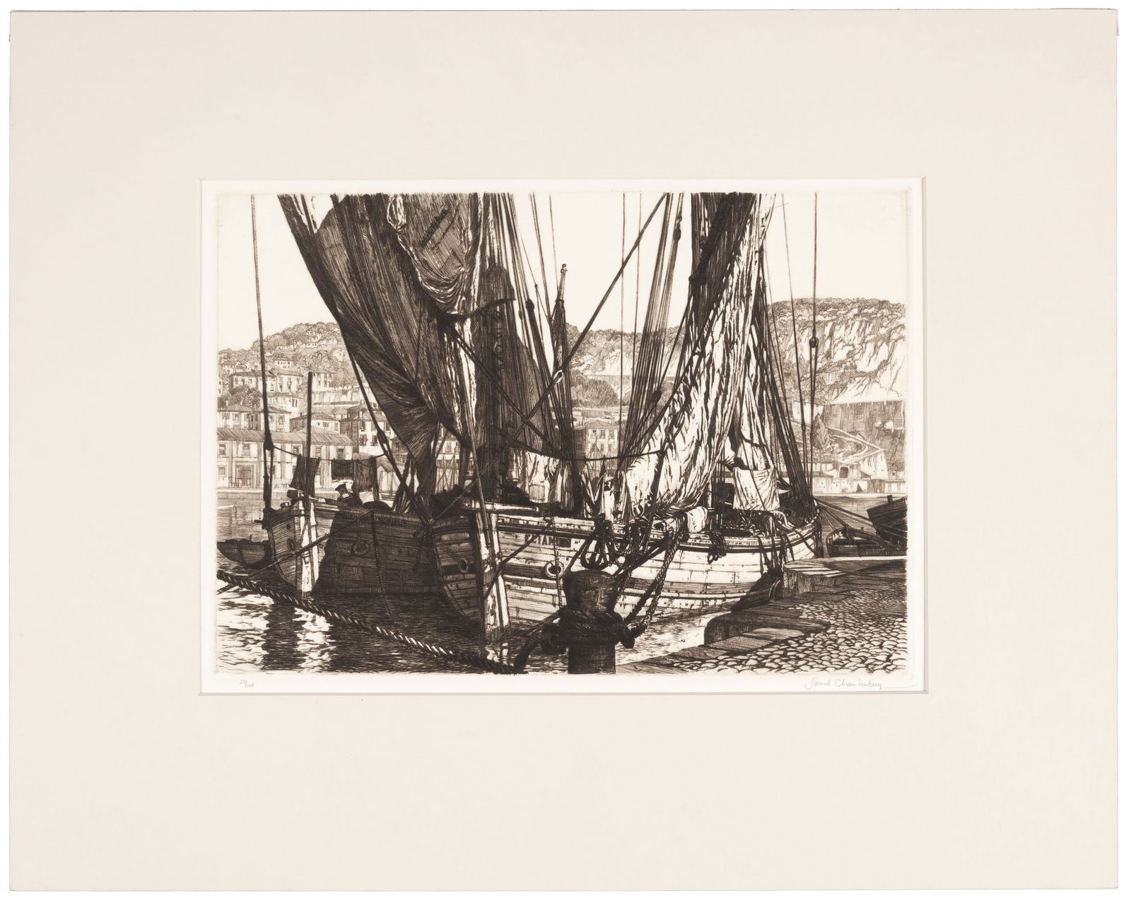 Etching signed by Chamberlain: Heading: Author: Chamberlain, Samuel Title: Mediterranean Wash Day Place Published: Publisher: Date Published: 1939 Description: Etching. Image: 22.6x32.2 cm (9x12¾"); shee