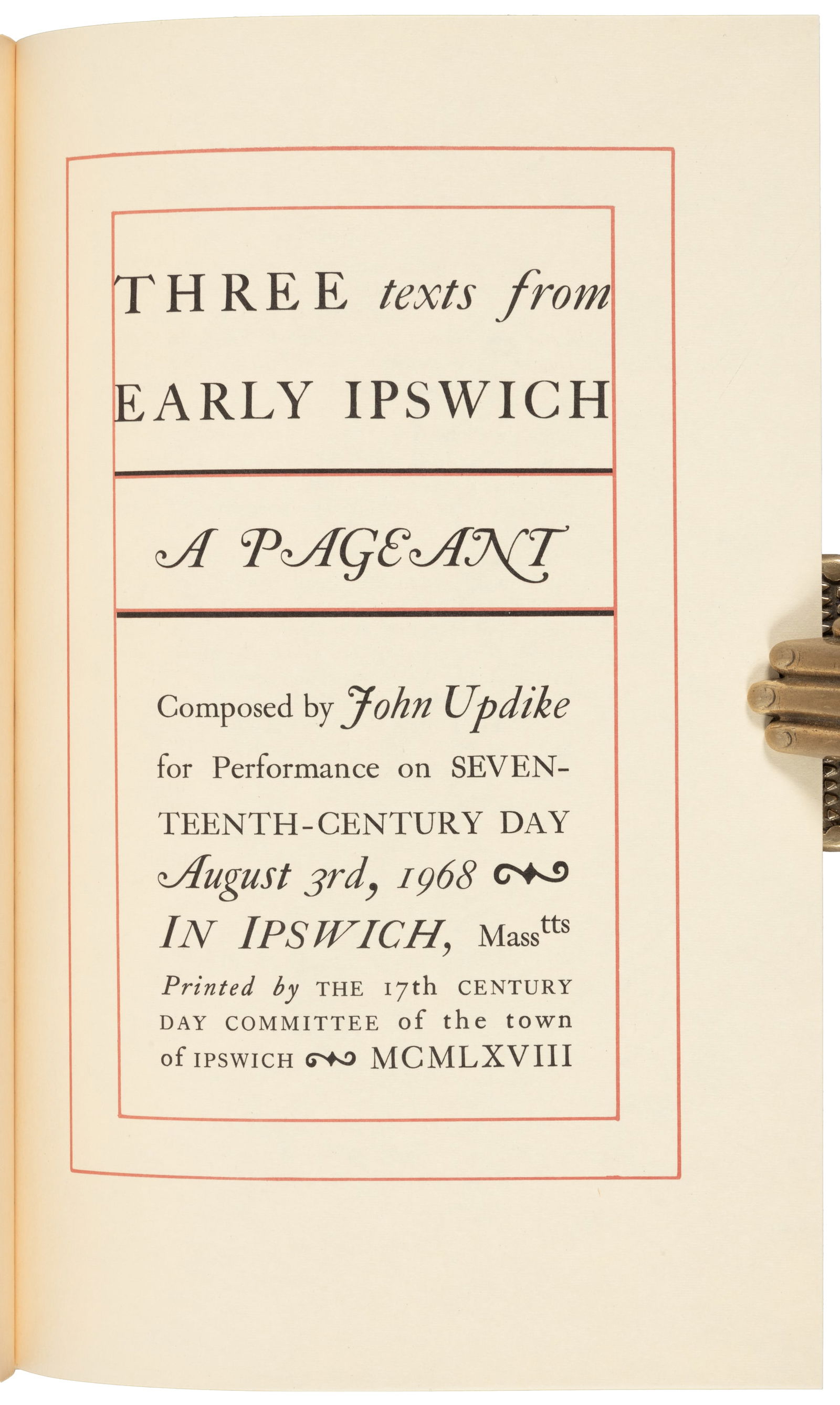 John Updike Texts from Early Ipswic, signed (1 of 3)