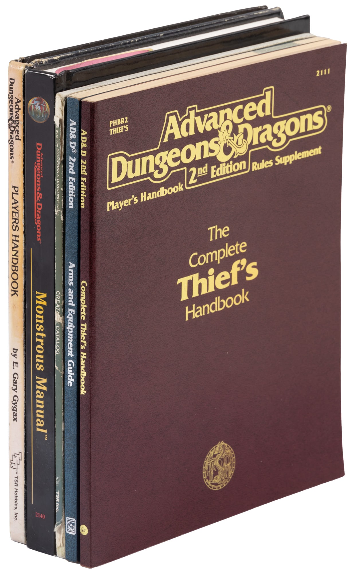 Five Dungeon & Dragons rulebooks: Heading: (Dungeons & Dragons) Author: Gygax, Gary, et al. Title: Five Dungeon & Dragons rulebooks Place Published: Lake Geneva, WI Publisher:TSR Date Published: Various dates Descriptio