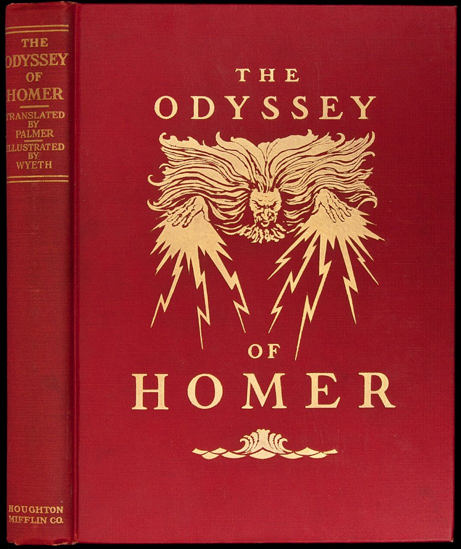 Homer The Odyssey Illustrated by N.C. Wyeth: Title: The Odyssey Author: Homer Description: xxviii, 314 pp. Translated by George Herbert Palmer. Illustrated with 16 color plates by N.C. Wyeth, including frontispiece; pictorial endpapers. (4to), o