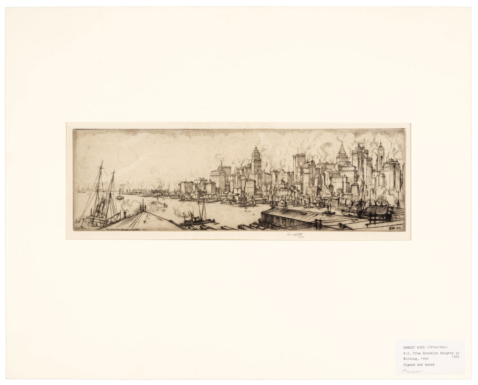 New York from Brooklyn Heights signed by Roth (1 of 2)