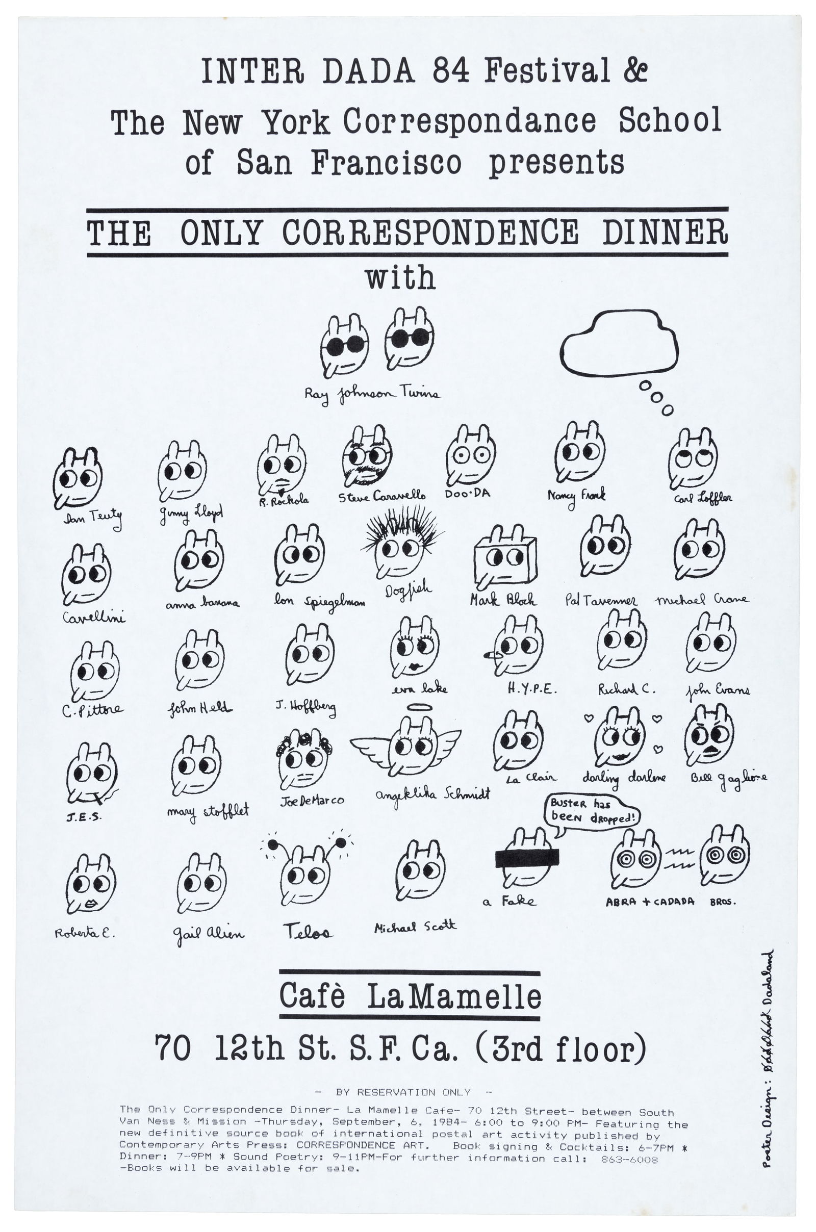 Ray Johnson bunny faces poster (1 of 1)