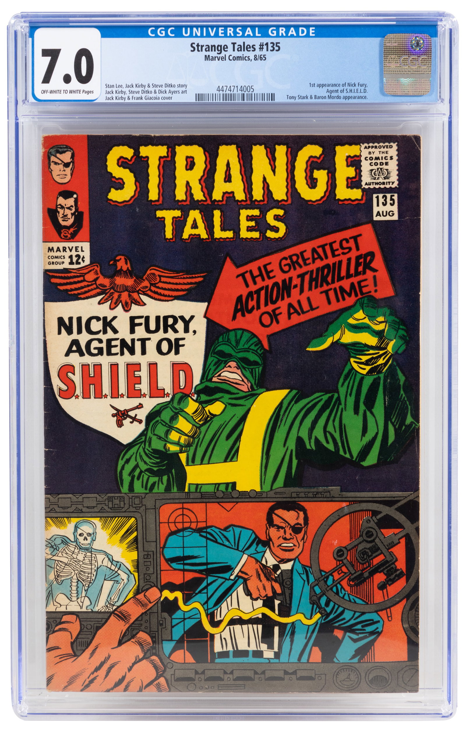 STRANGE TALES #135 * CGC 7.0 * 1st Agent of S.H.I.E.L.D (1 of 2)