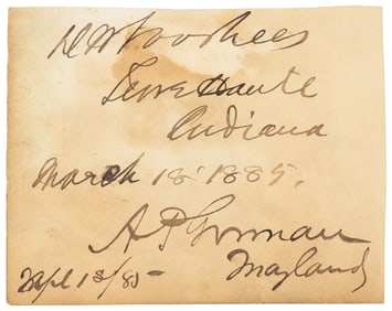 Card Signed by Franklin Pierce
