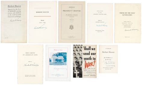Large Collection of Hoover Signed Speeches