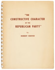 Hoover's Speech on Eisenhower, Inscribed