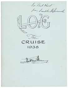 FDR 1938 Cruise Log inscribed to SS Agent Paul Hart