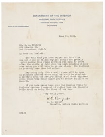 Yosemite ranger maps out summer trek, 1925